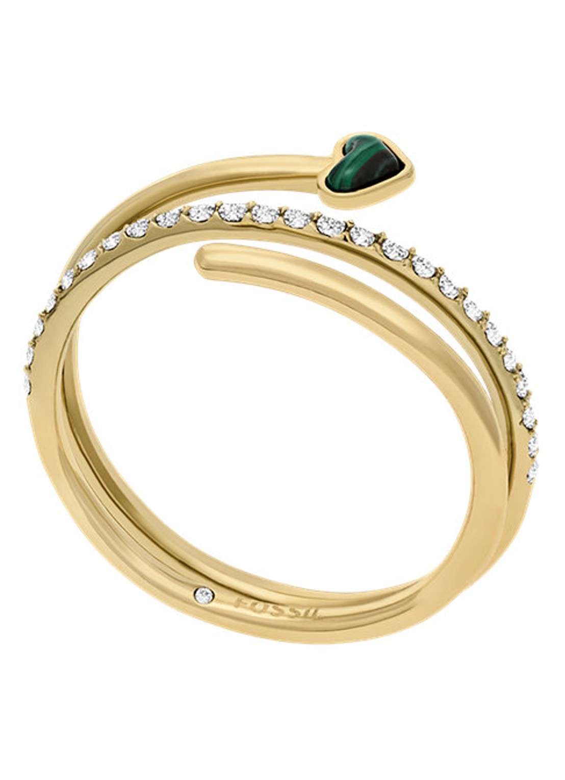 Fossil Jewelry ring met malachiet JF04860710 - detail 4 goud