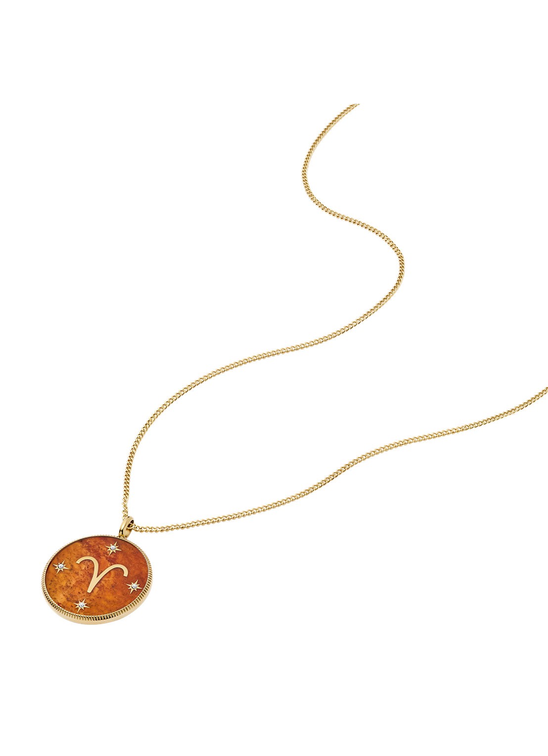 Fossil Ketting met hanger JF04838710 - detail goud
