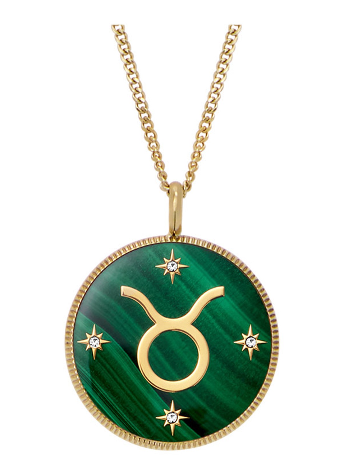 Fossil Ketting met hanger JF04839710 - voorkant goud