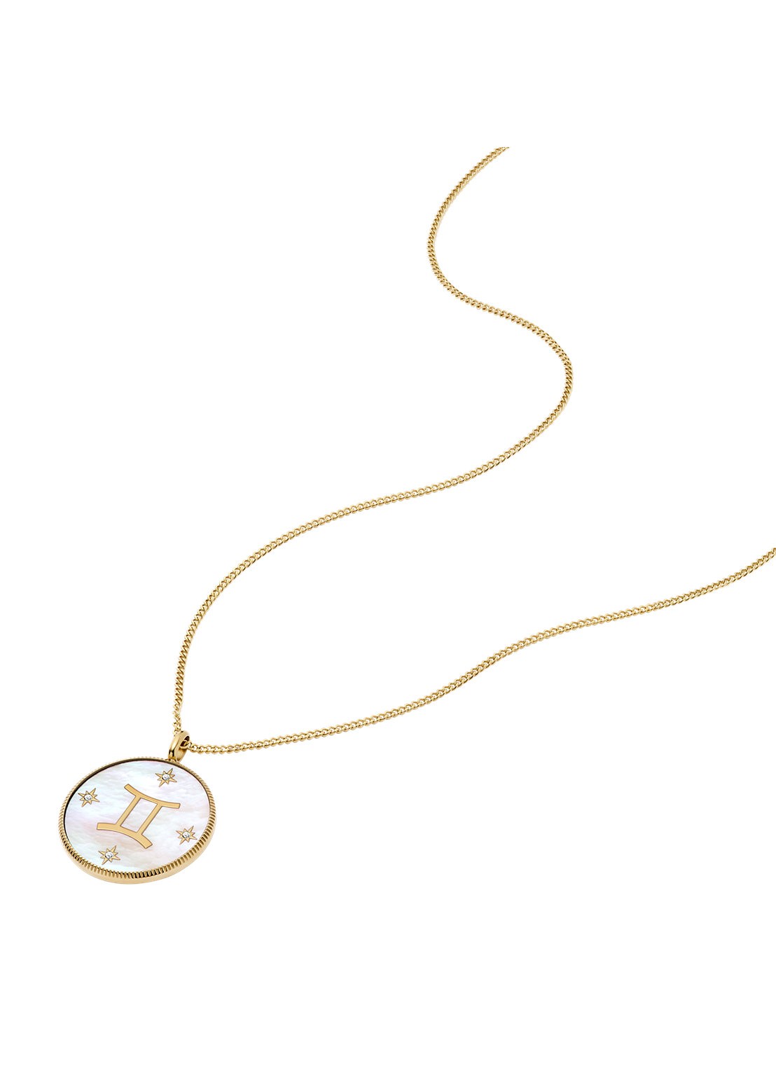 Fossil Ketting met hanger JF04840710 - detail 2 goud