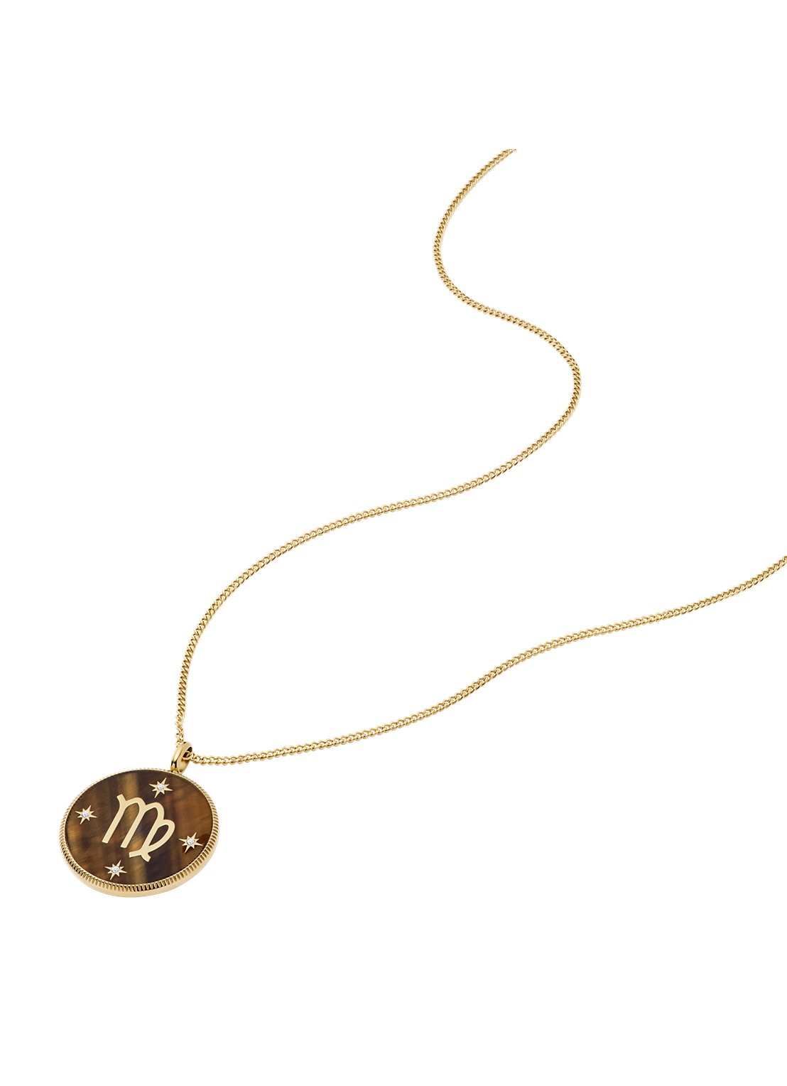 Fossil Ketting met hanger JF04843710 - detail goud