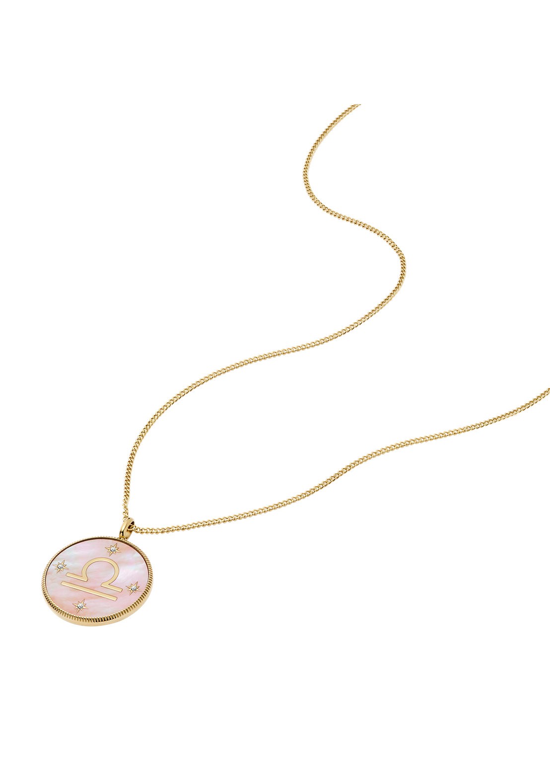 Fossil Ketting met hanger JF04844710 - detail goud