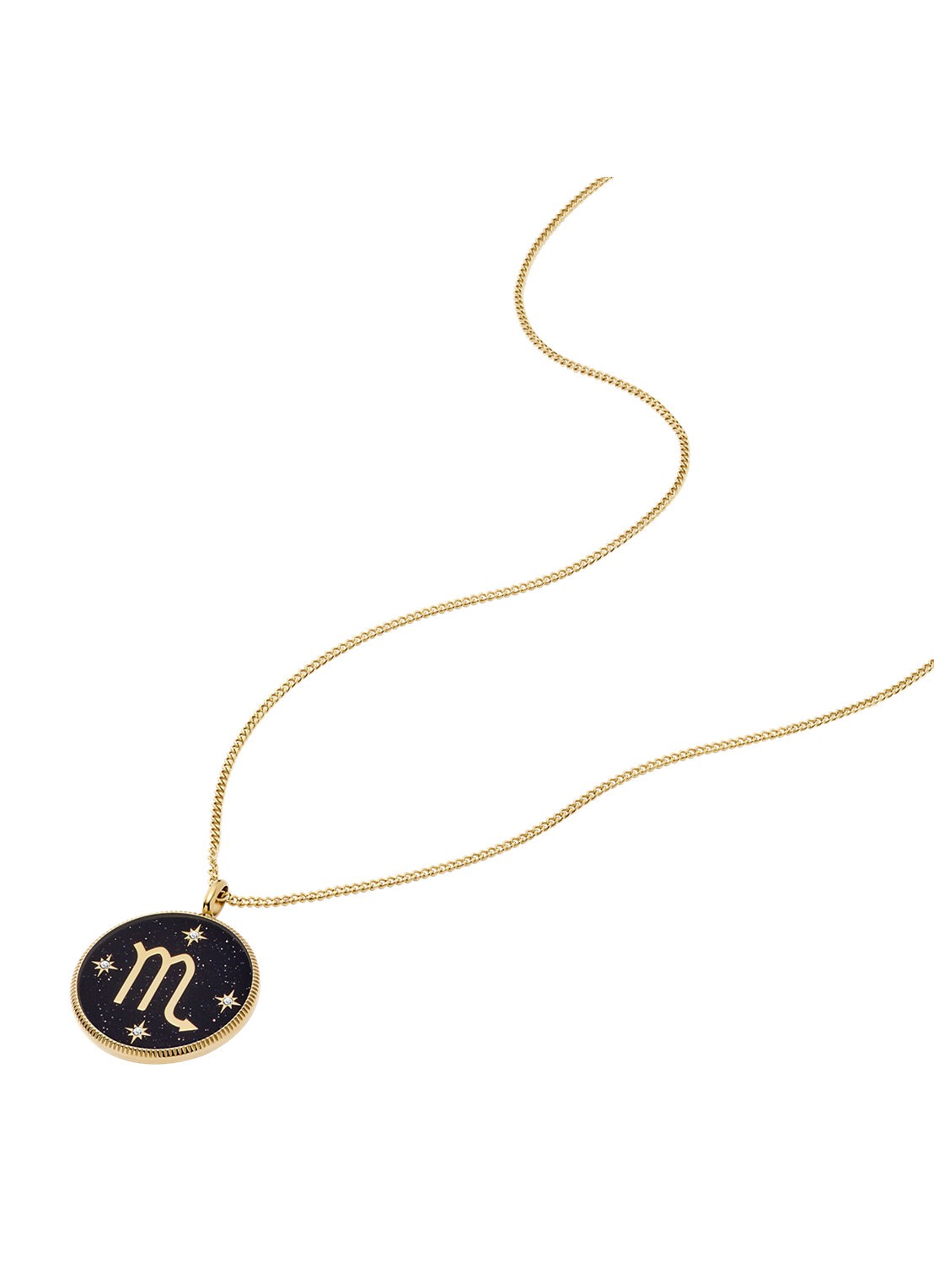 Fossil Ketting met hanger JF04845710 - detail goud
