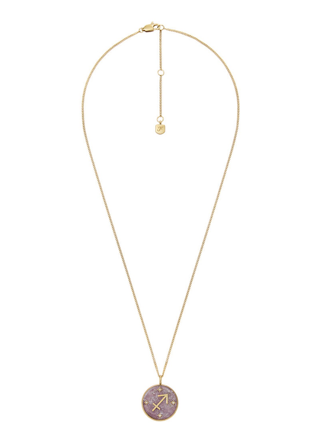 Fossil Ketting met hanger JF04846710 - detail 3 goud