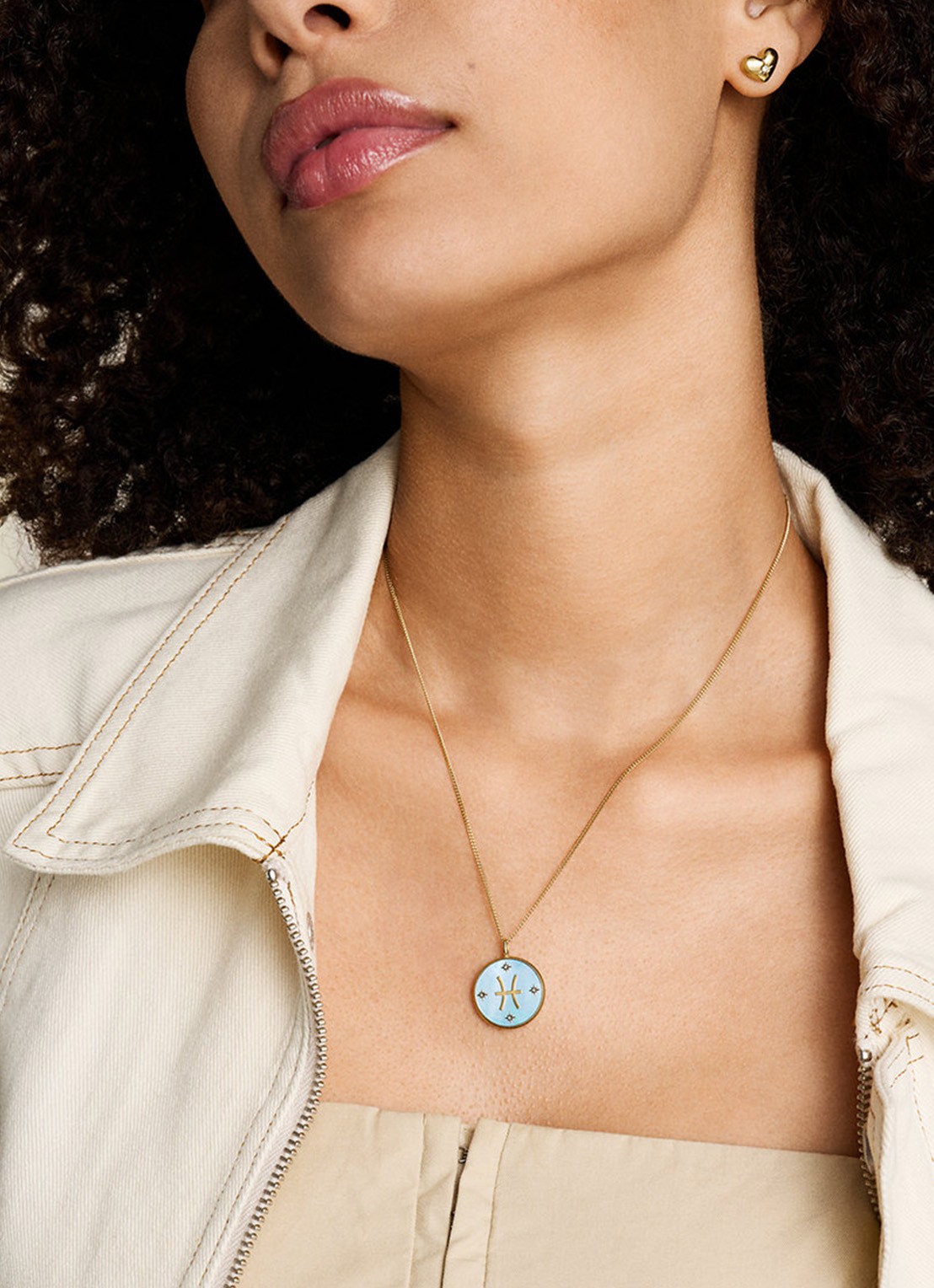 Fossil Ketting met hanger JF04848710 - detail 5 goud