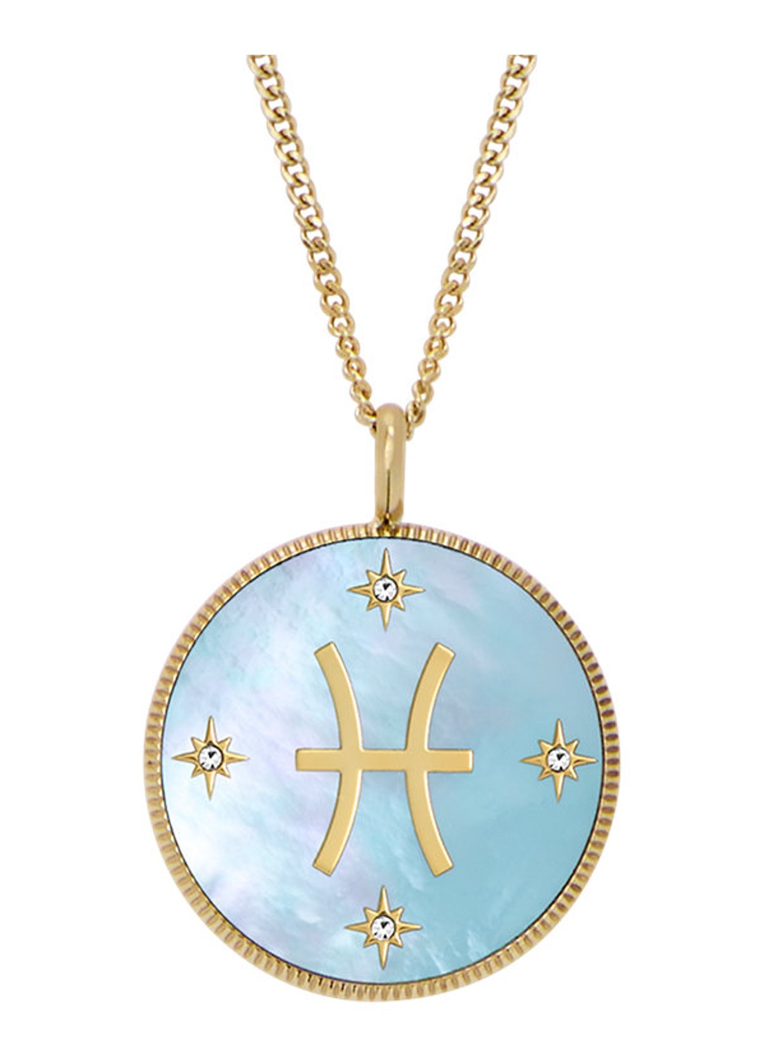 Fossil Ketting met hanger JF04848710 - voorkant goud