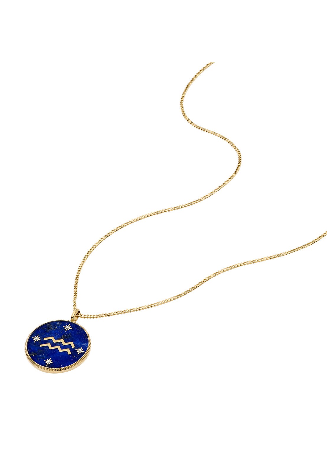 Fossil Ketting met hanger JF04849710 - detail goud