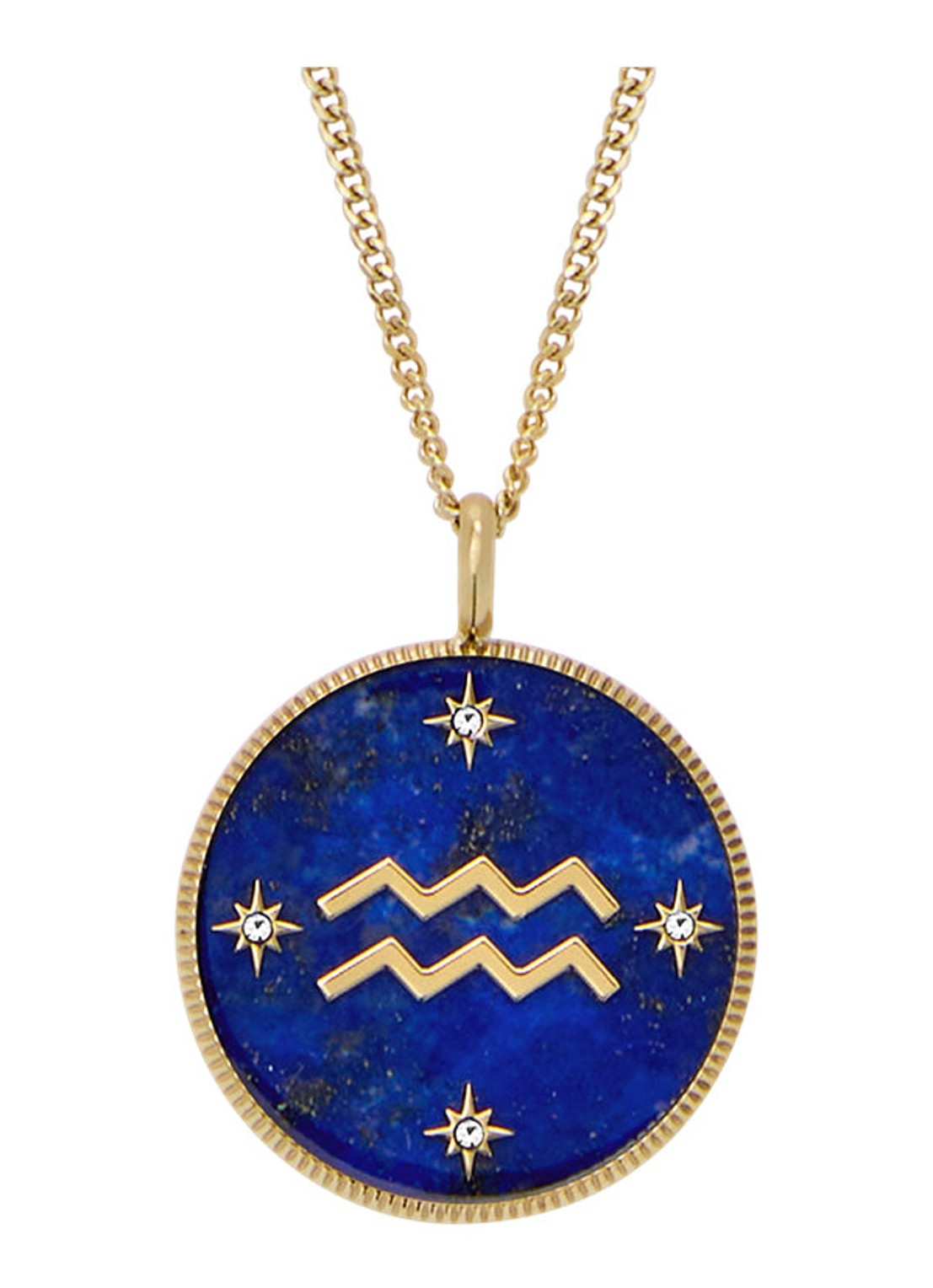 Fossil Ketting met hanger JF04849710 - voorkant 5 goud