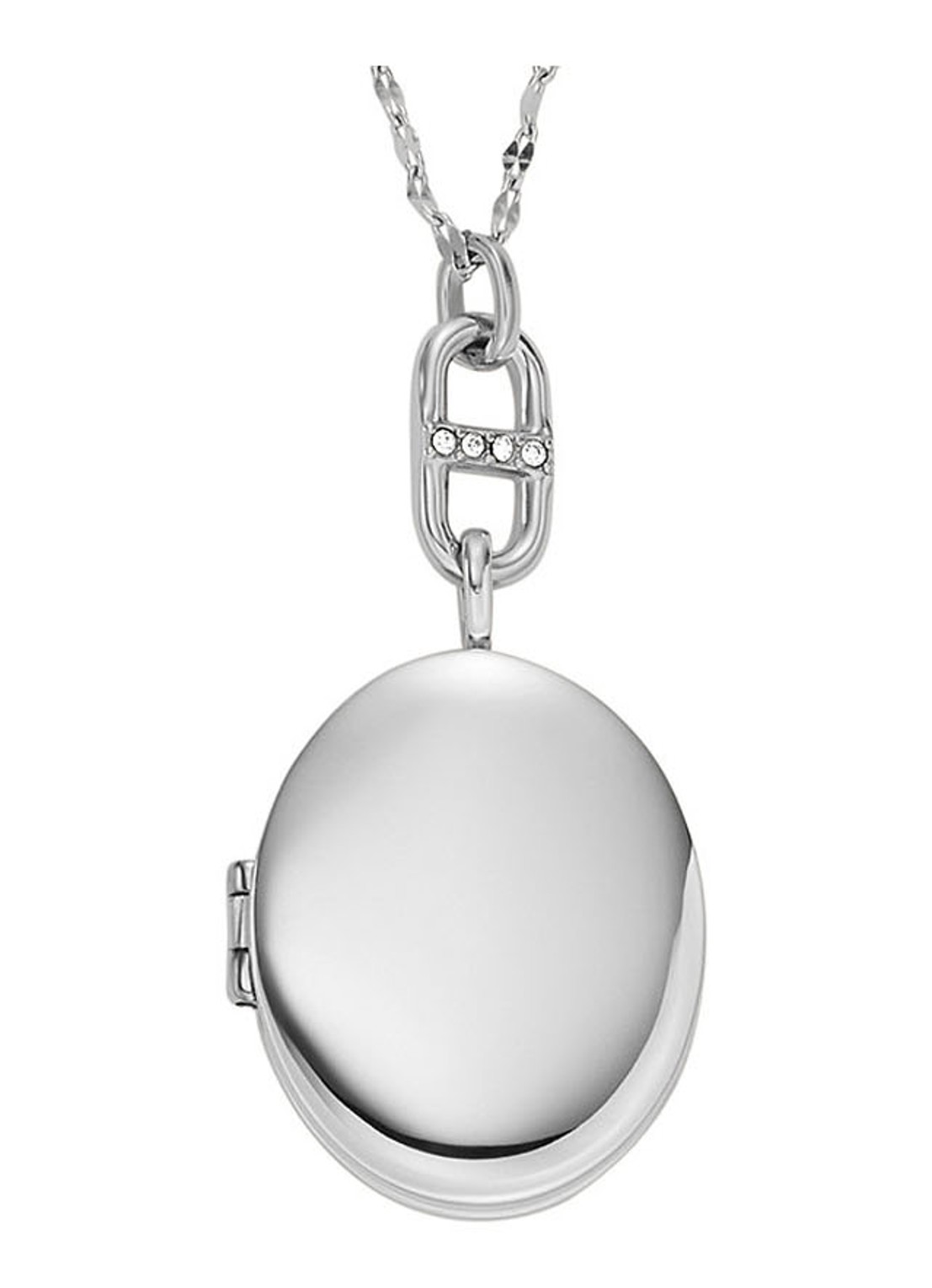 Fossil Ketting met kristal JF04427040 - detail 2 zilver