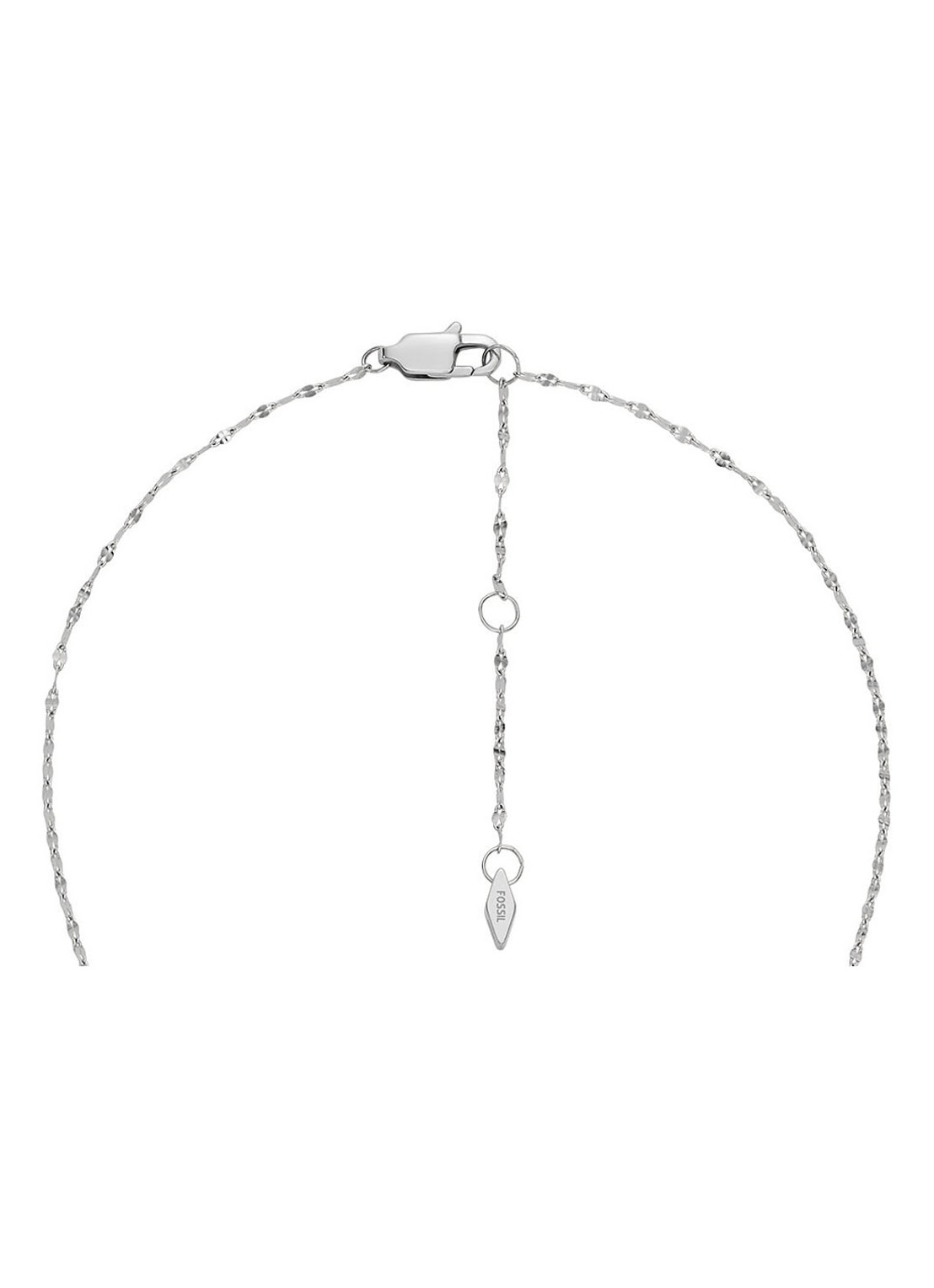 Fossil Ketting met kristal JF04427040 - detail 3 zilver
