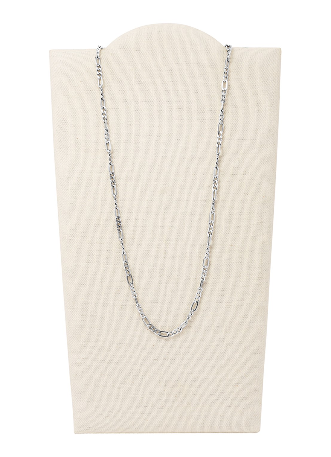 Fossil Ketting van roestvrijstaal  - detail zilver