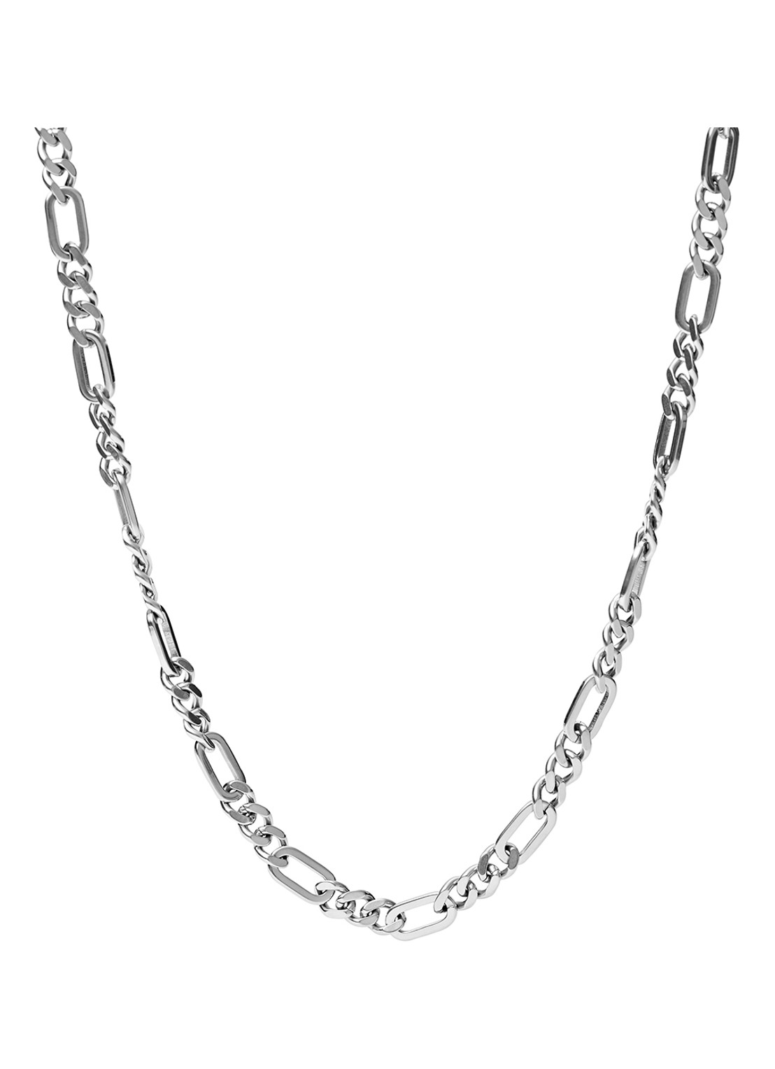 Fossil Ketting van roestvrijstaal  - voorkant 2 zilver