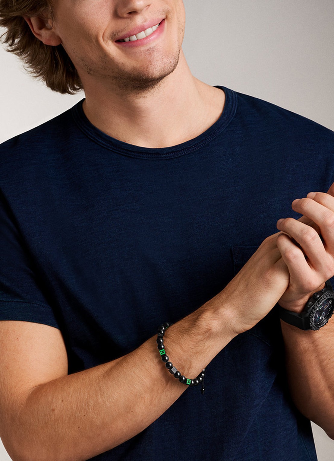 Fossil Kralenarmband JFC04861001 - detail 4 zwart