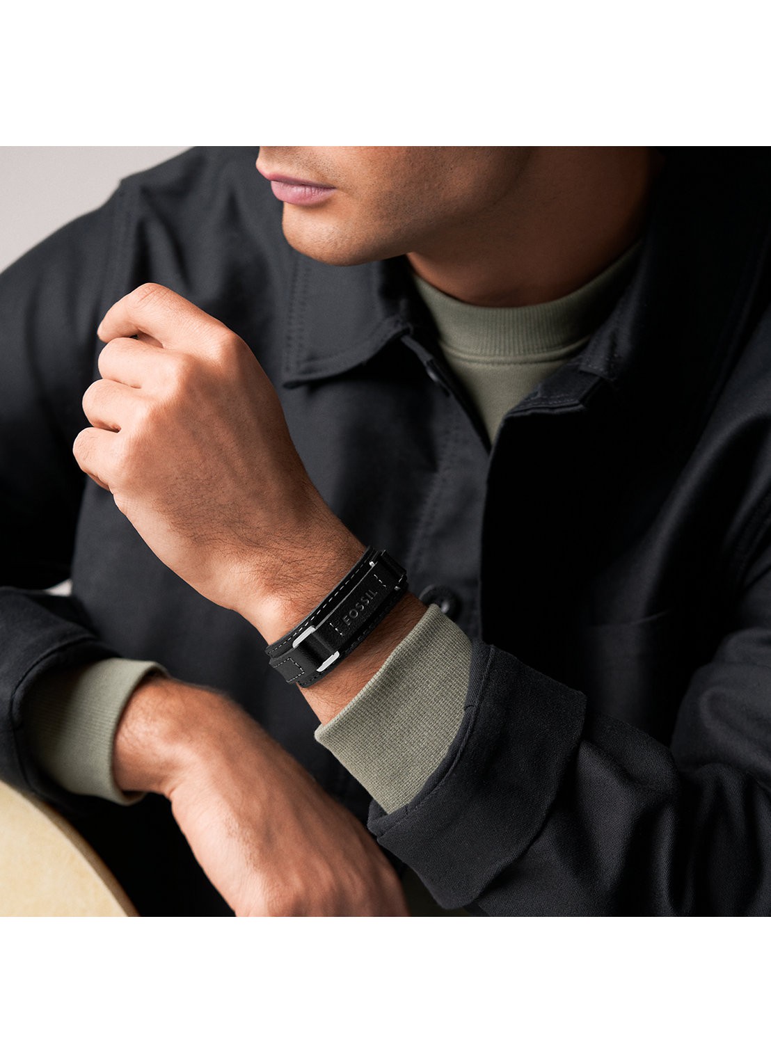 Fossil Machine armband JF04950040 - detail 4 zwart