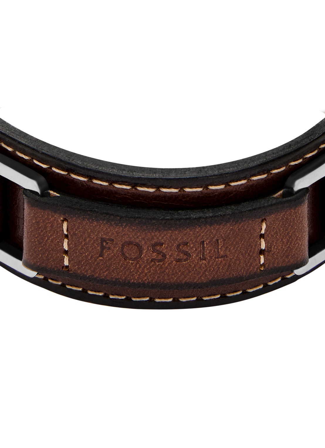 Fossil Machine armband van leer JF04941040 - detail bruin