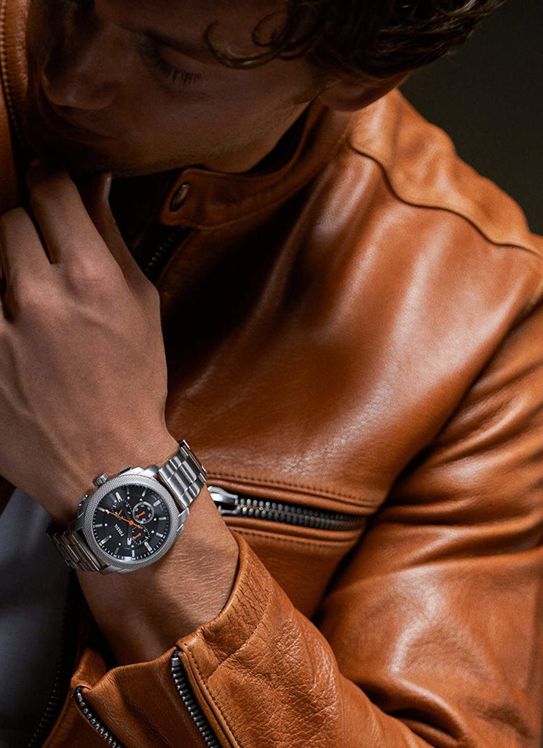 Fossil Machine horloge FS6095 - detail 3 zilver