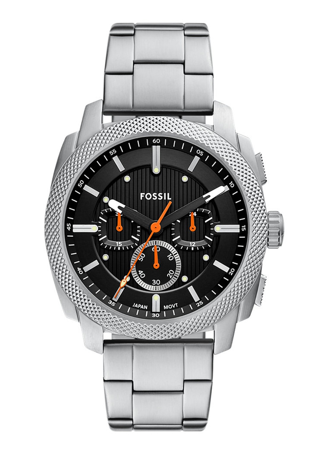 Fossil Machine horloge FS6095 - voorkant 5 zilver