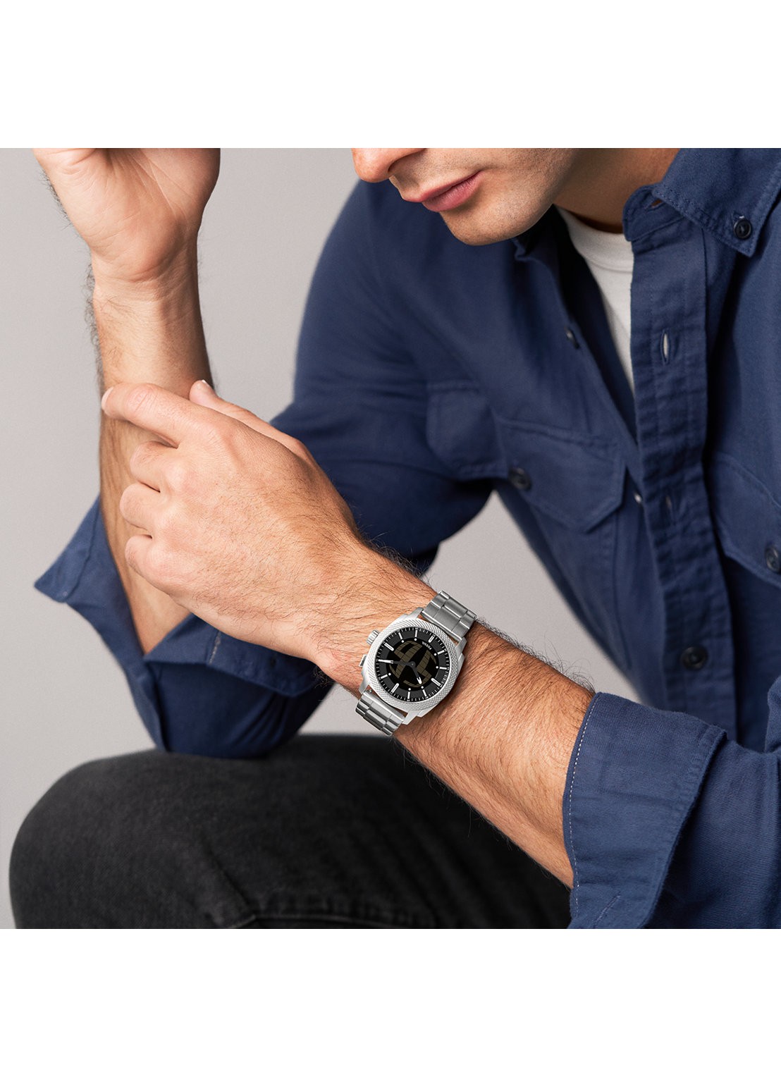 Fossil Machine horloge FS6155 - detail 5 zilver
