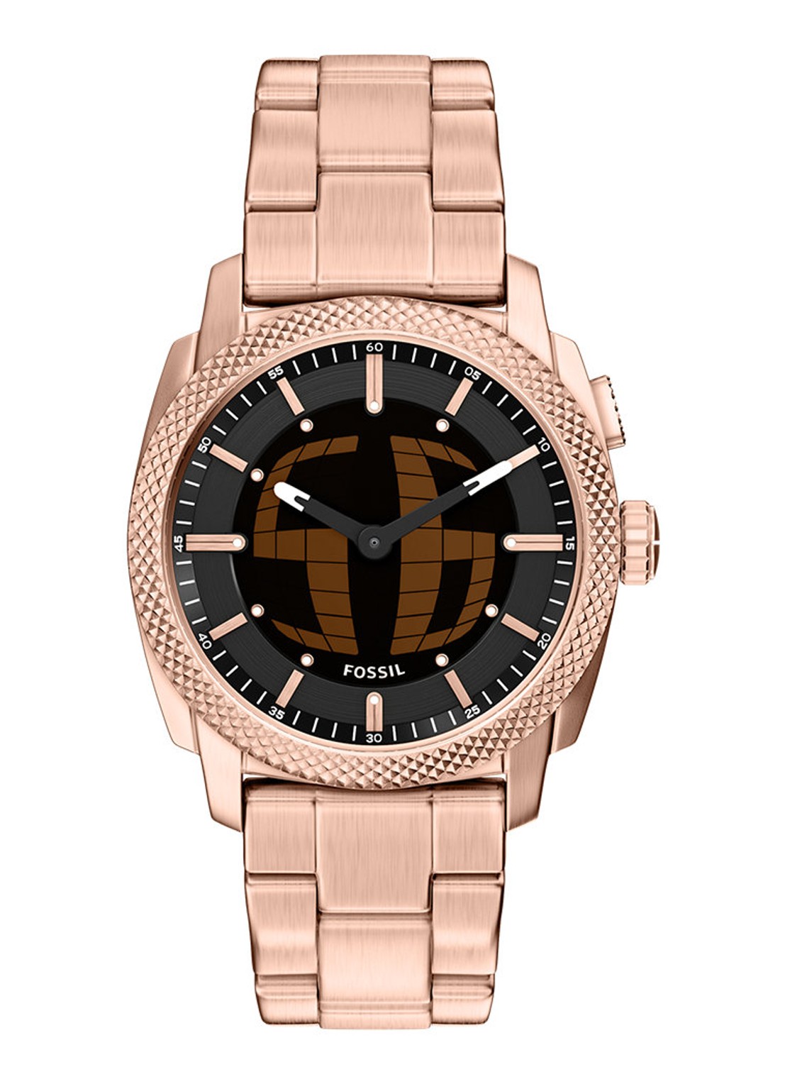 Fossil Machine horloge FS6158 - voorkant 6 roségoud