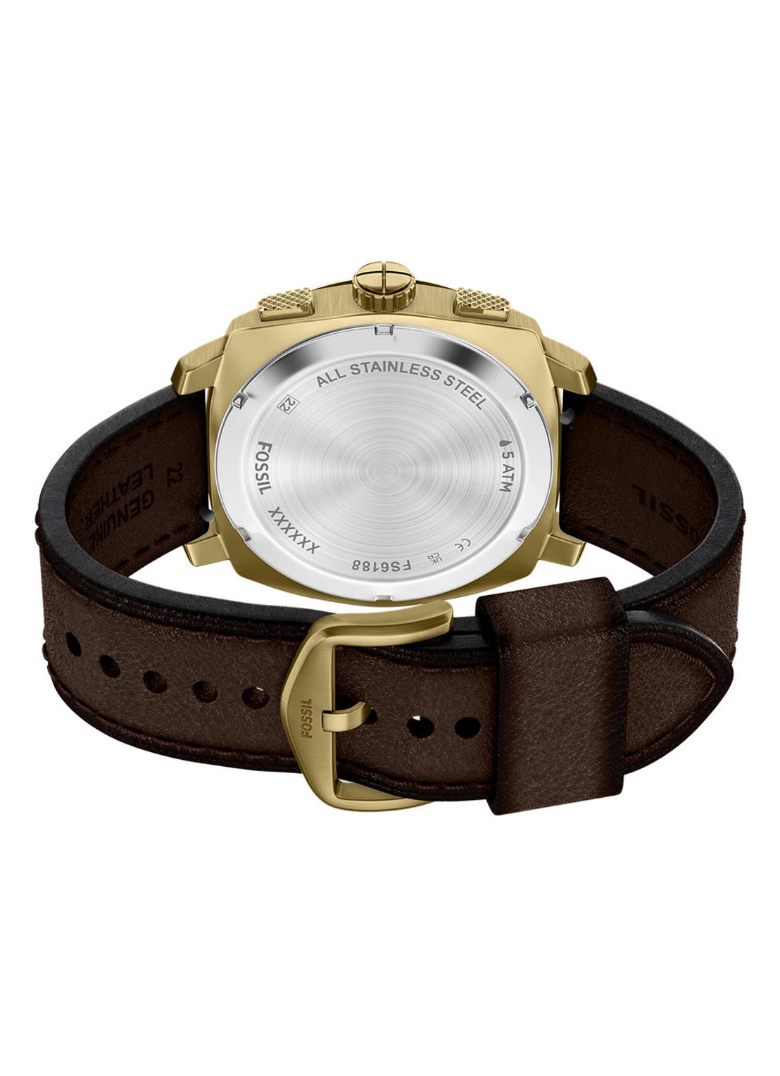 Fossil Machine horloge FS6188 - detail 3 goud
