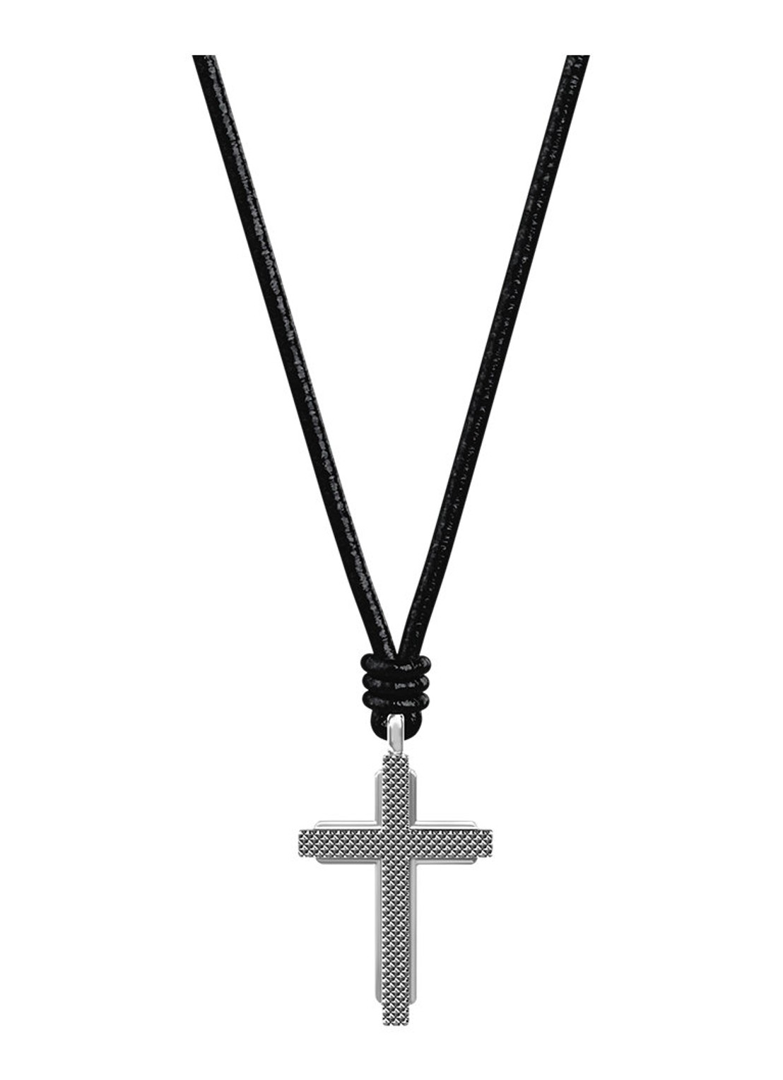 Fossil Machine ketting van leer JF05006040 - detail 4 zwart