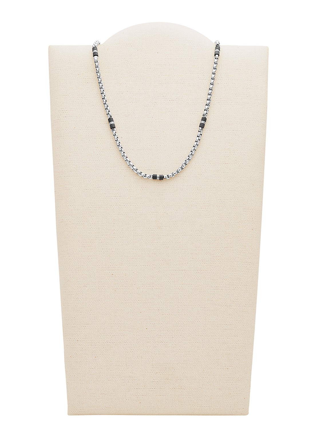 Fossil Mens Dress schakelketting van roestvrij staal - detail zilver
