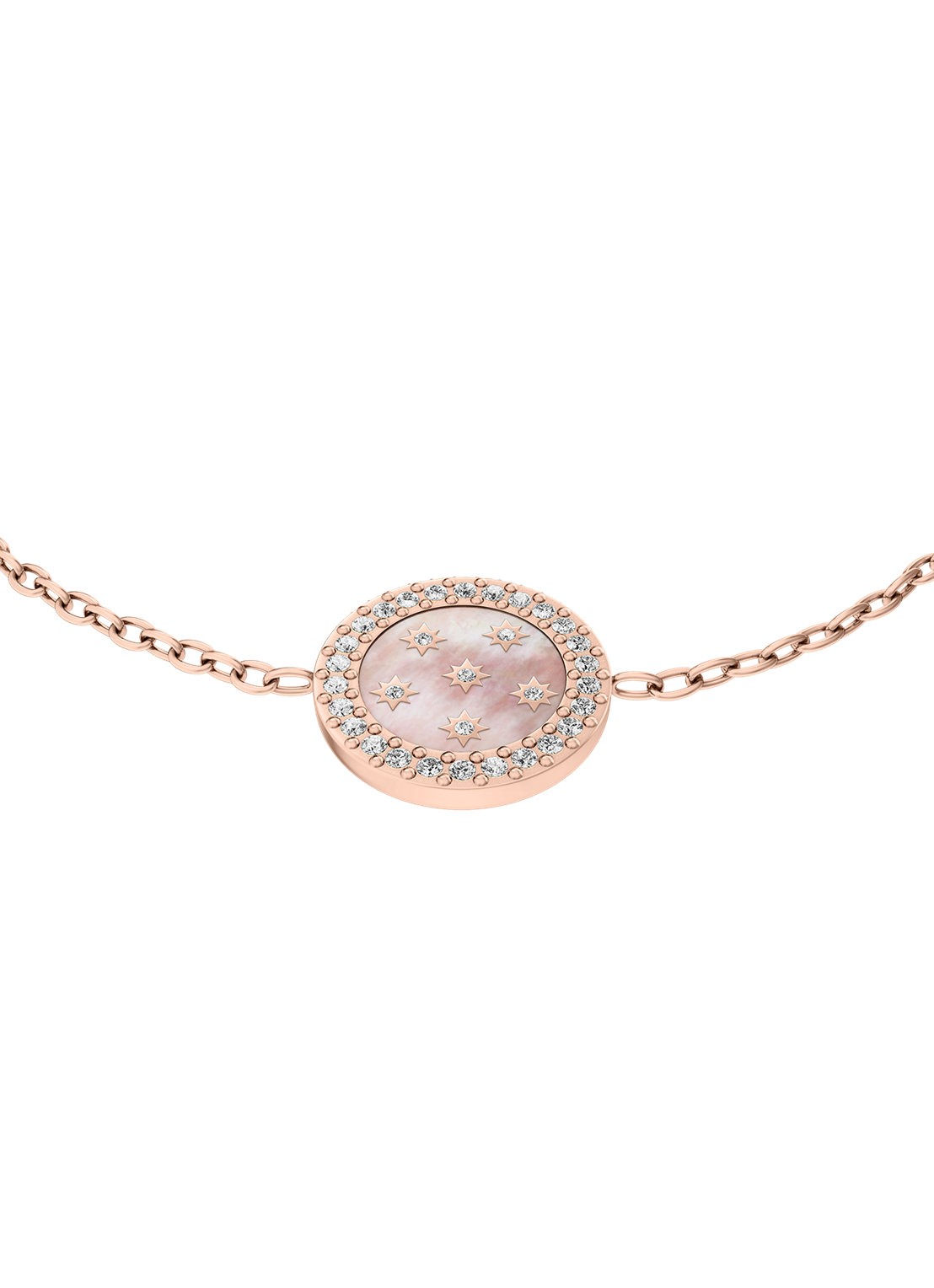 Fossil Merrit armband met parelmoer JF05033791 - detail roségoud