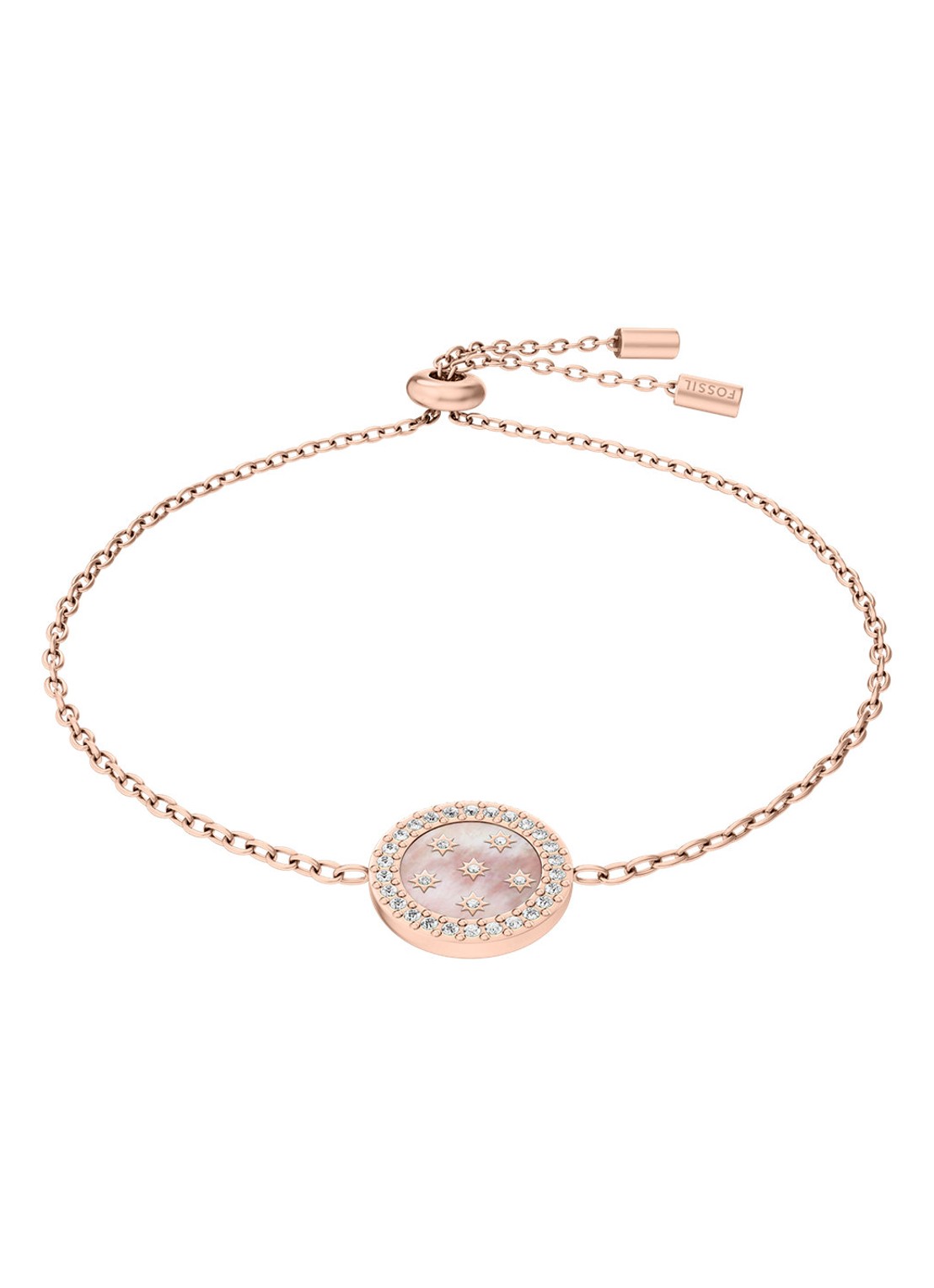 Fossil Merrit armband met parelmoer JF05033791 - voorkant 4 roségoud