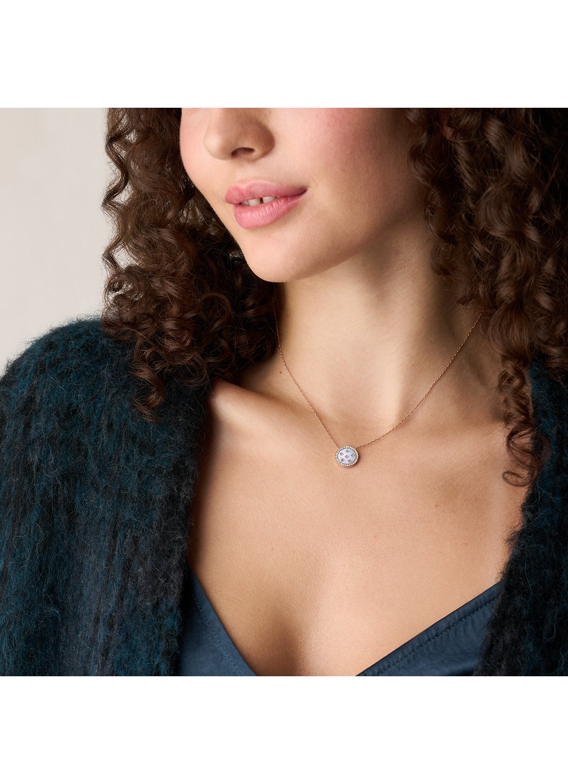 Fossil Merrit ketting JF04936791 - detail 4 roségoud