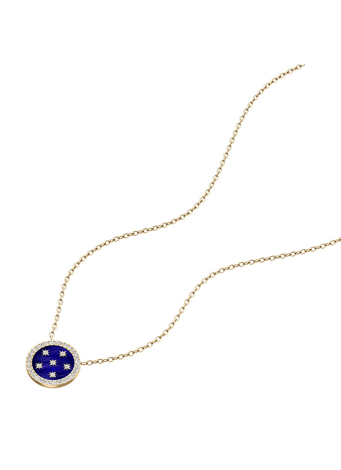 Fossil Merrit ketting met parelmoer JF05027710 - detail goud