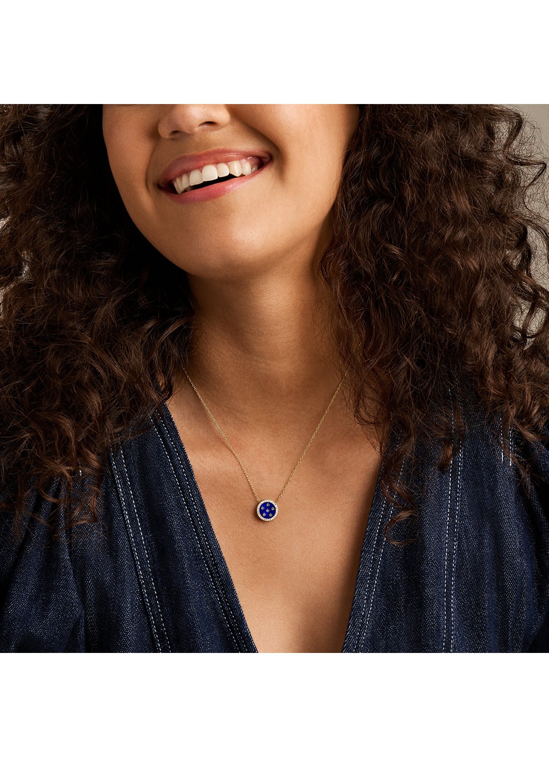 Fossil Merrit ketting met parelmoer JF05027710 - detail 4 goud