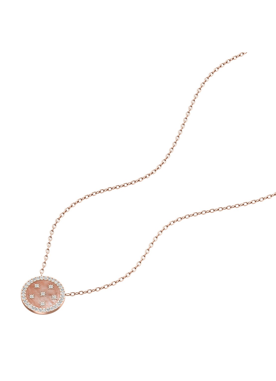 Fossil Merrit ketting met parelmoer JF05029791 - detail roségoud