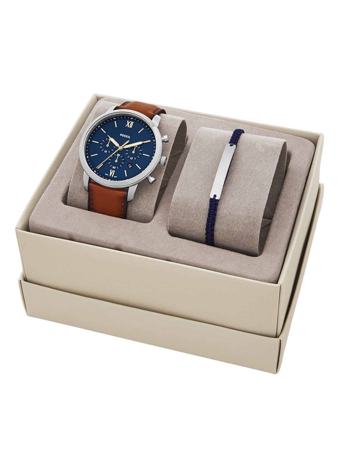 Fossil Neutra Chrono Horloge set 2-delig FS5708SET - detail 3 zilver