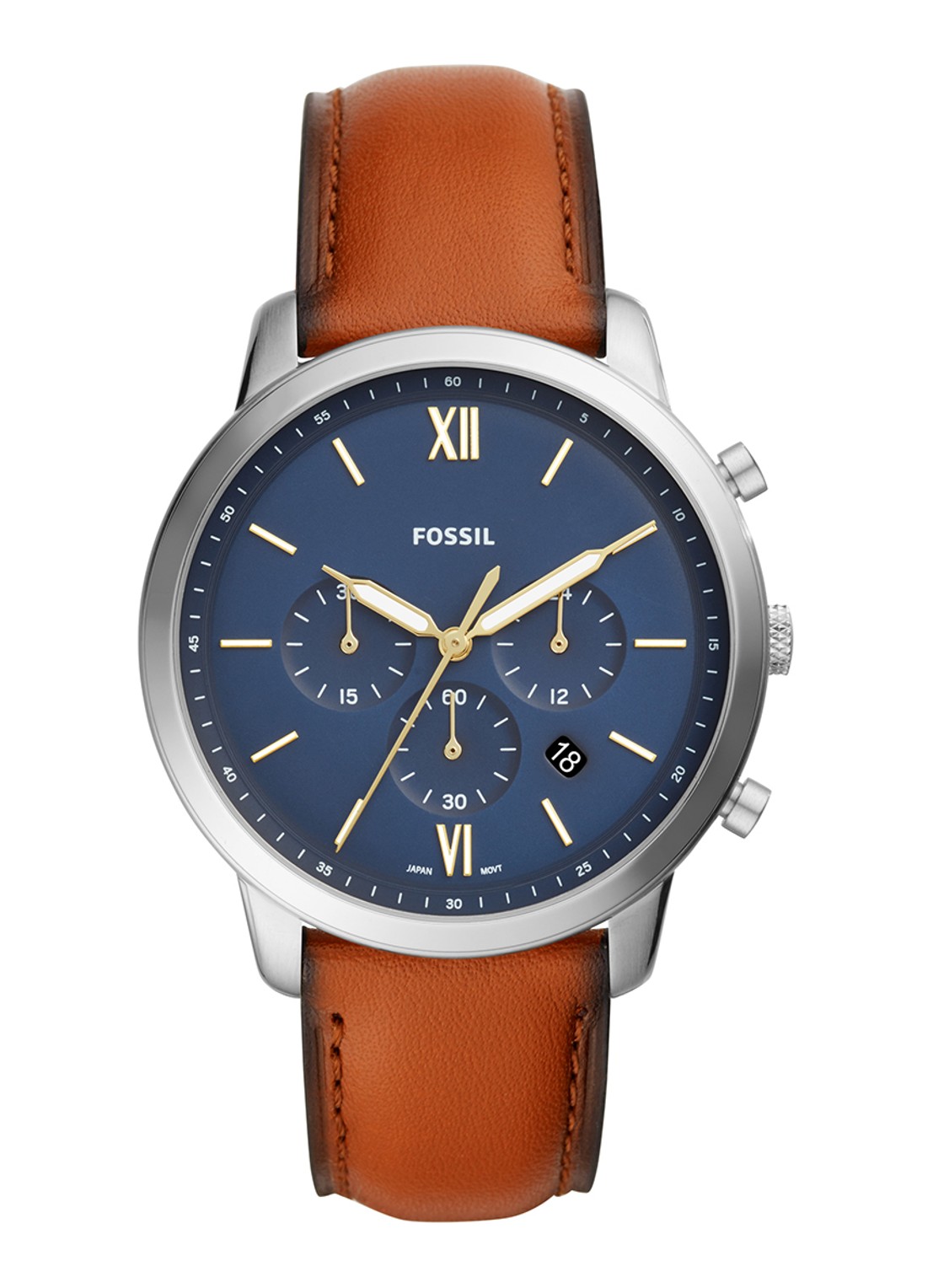 Fossil Neutra horloge FS5453 - voorkant 2 zilver