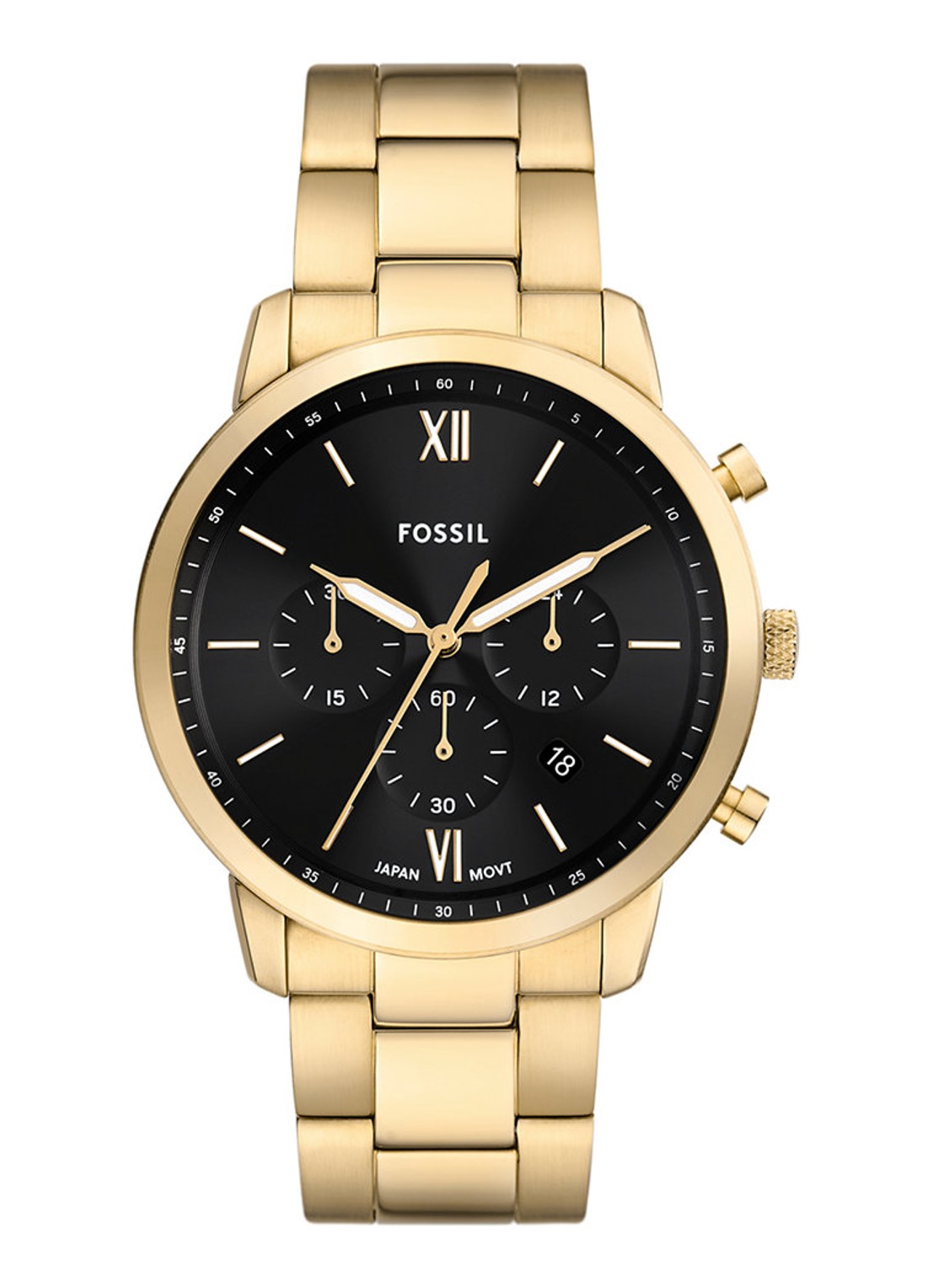Fossil Neutra horloge FS6093 - voorkant 3 goud