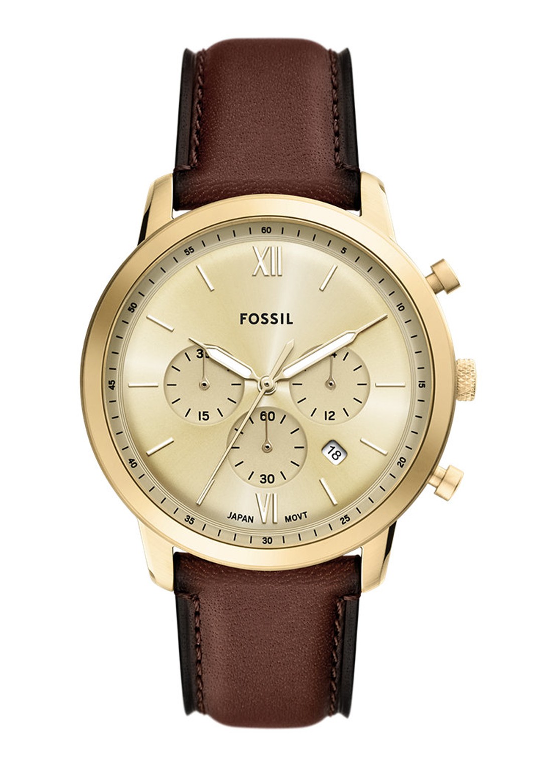 Fossil Neutra horloge FS6113 - voorkant 5 goud