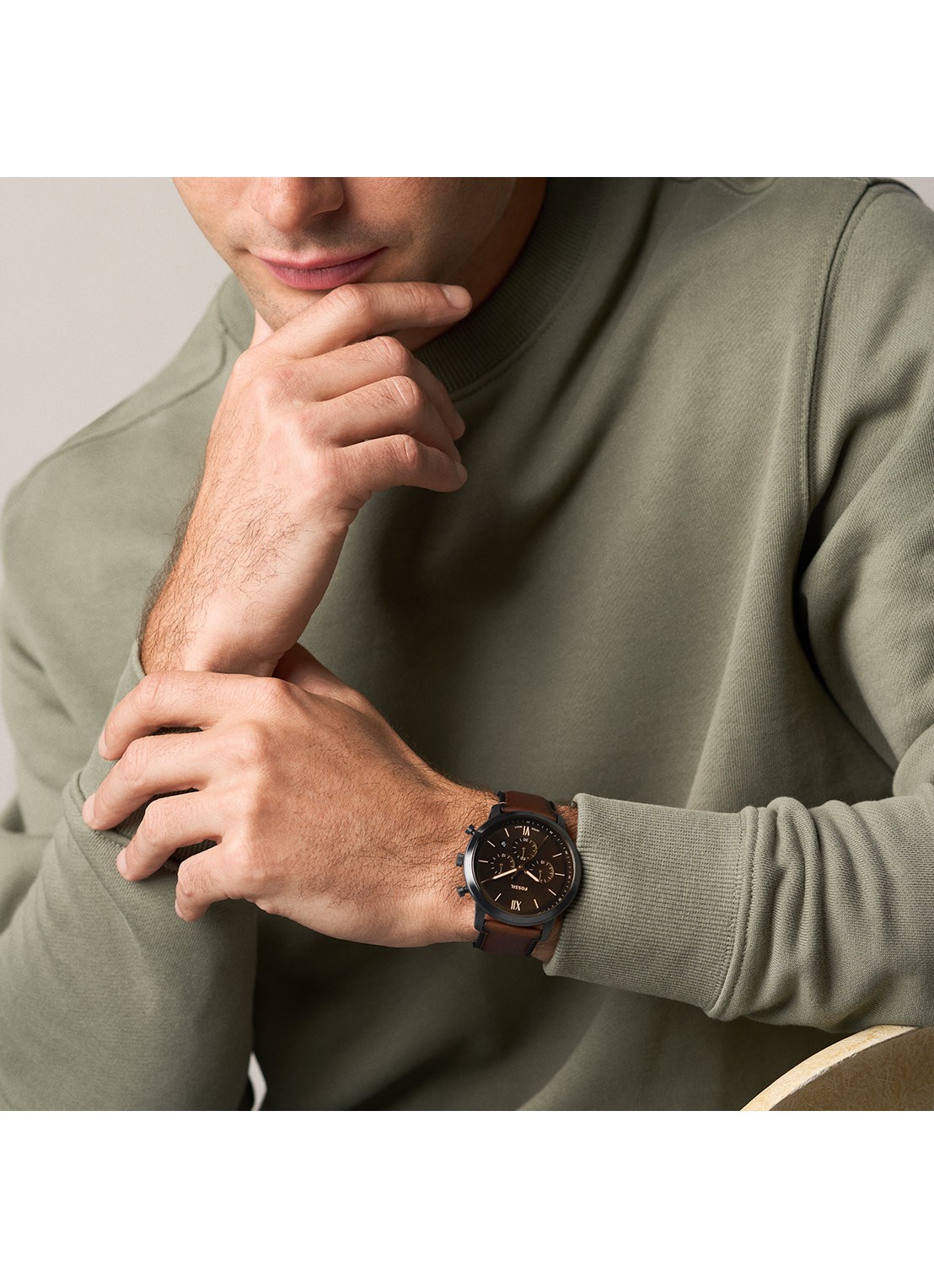 Fossil Neutra horloge FS6163 - detail 5 antraciet