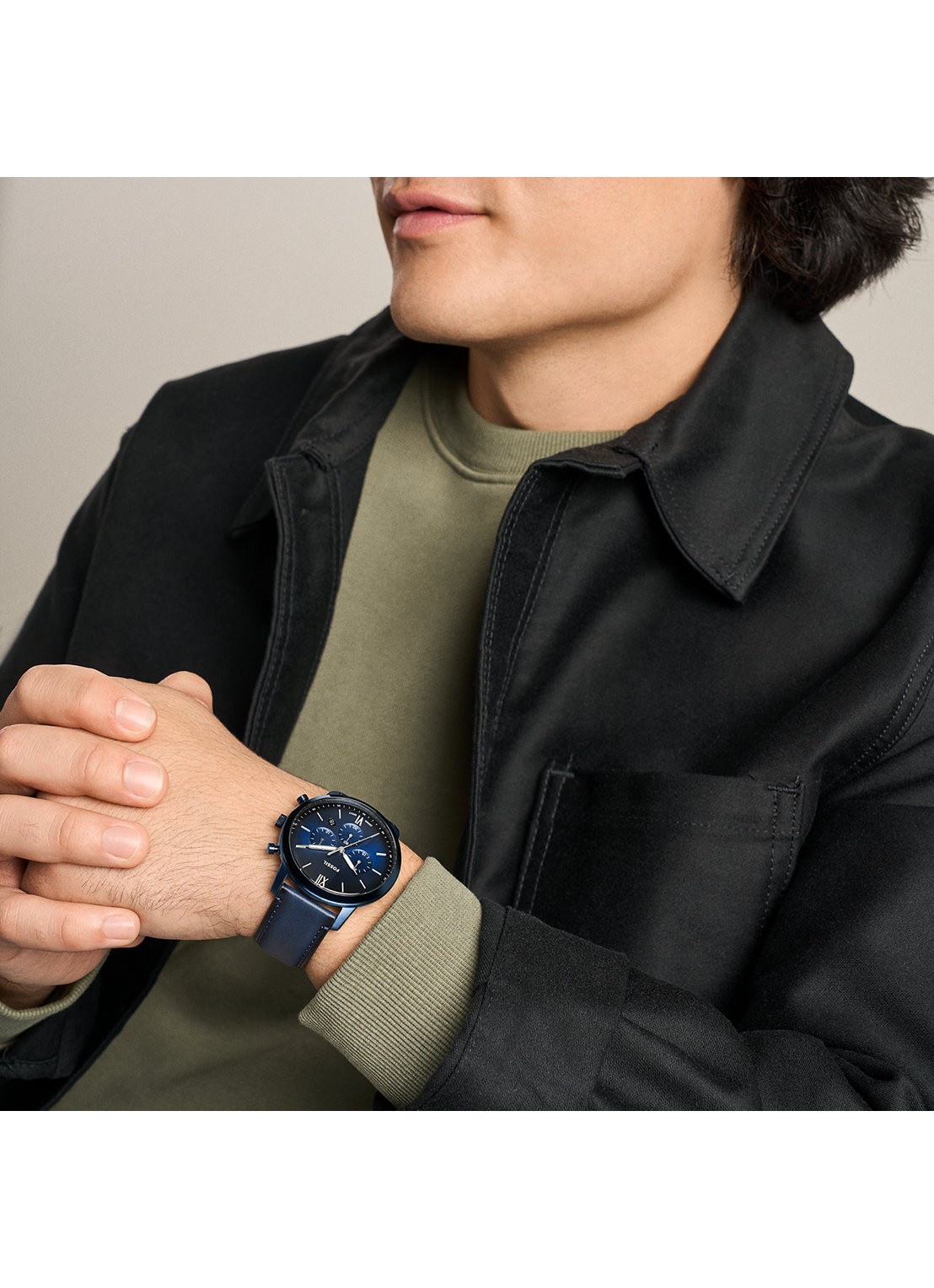 Fossil Neutra horloge FS6168 - detail 6 blauw