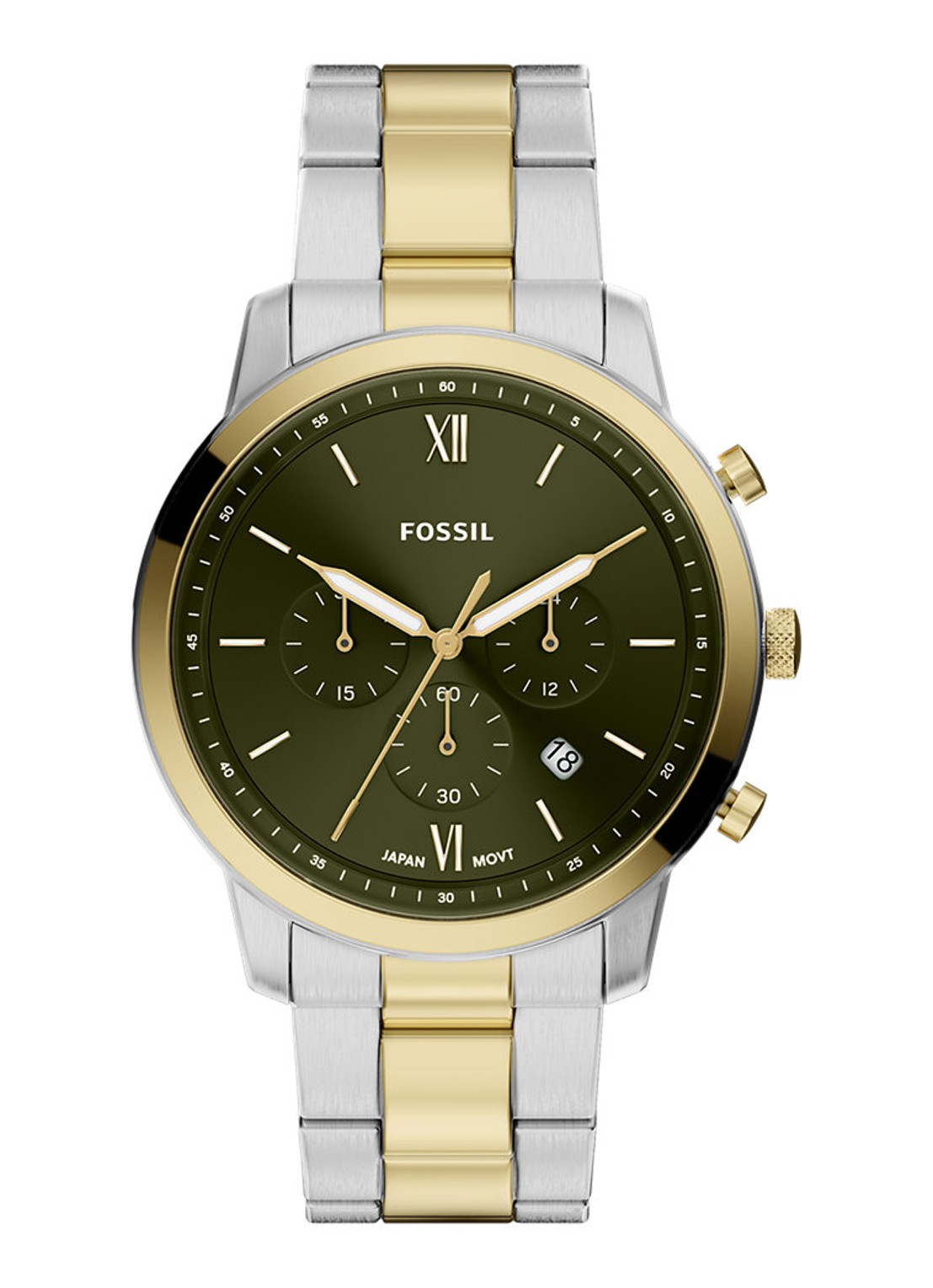 Fossil Neutra horloge FS6189 - voorkant 6 zilver