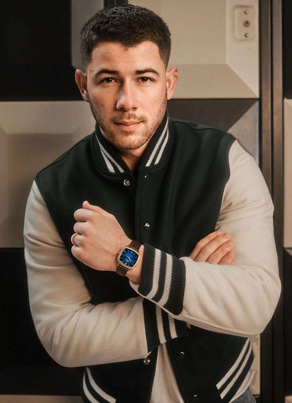 Fossil Nick Jonas x Machine Luxe horloge LE1215 - Limited Edition - voorkant 6 goud