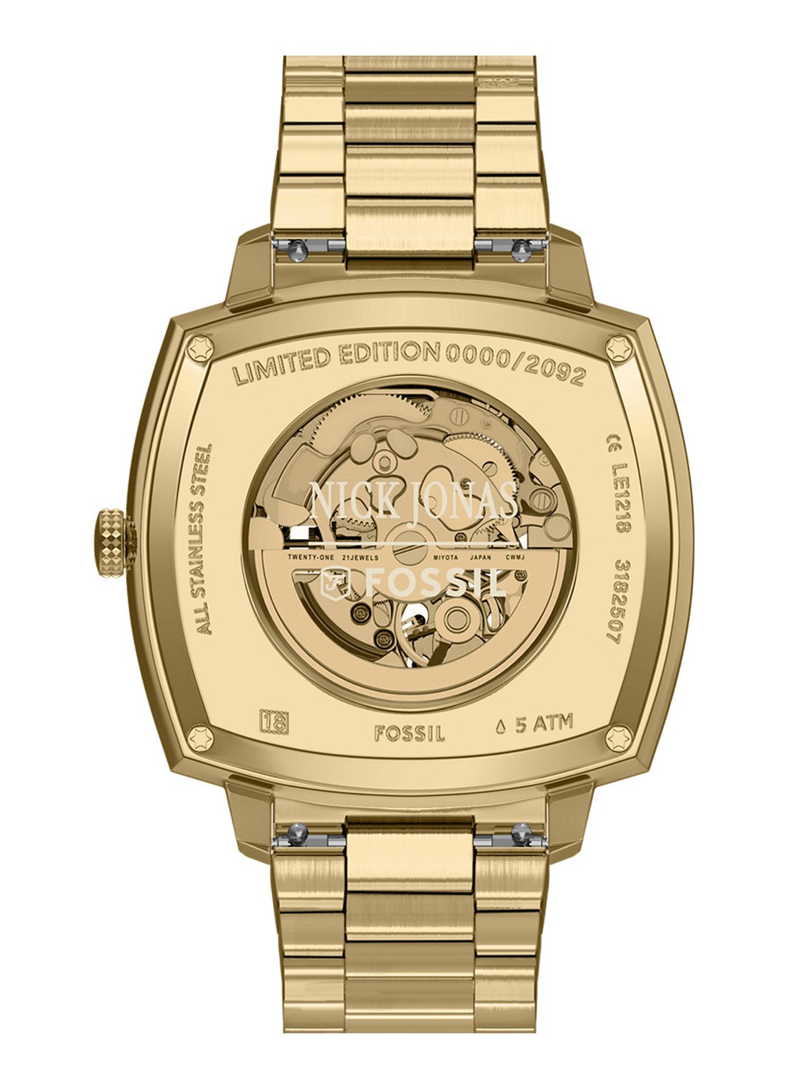 Fossil Nick Jonas x Machine Luxe horloge LE1218 - Limited Edition - detail 4 goud