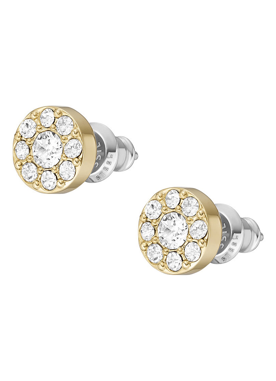 Fossil Oorknopjes met zirkonia JF04375710 - detail 2 goud