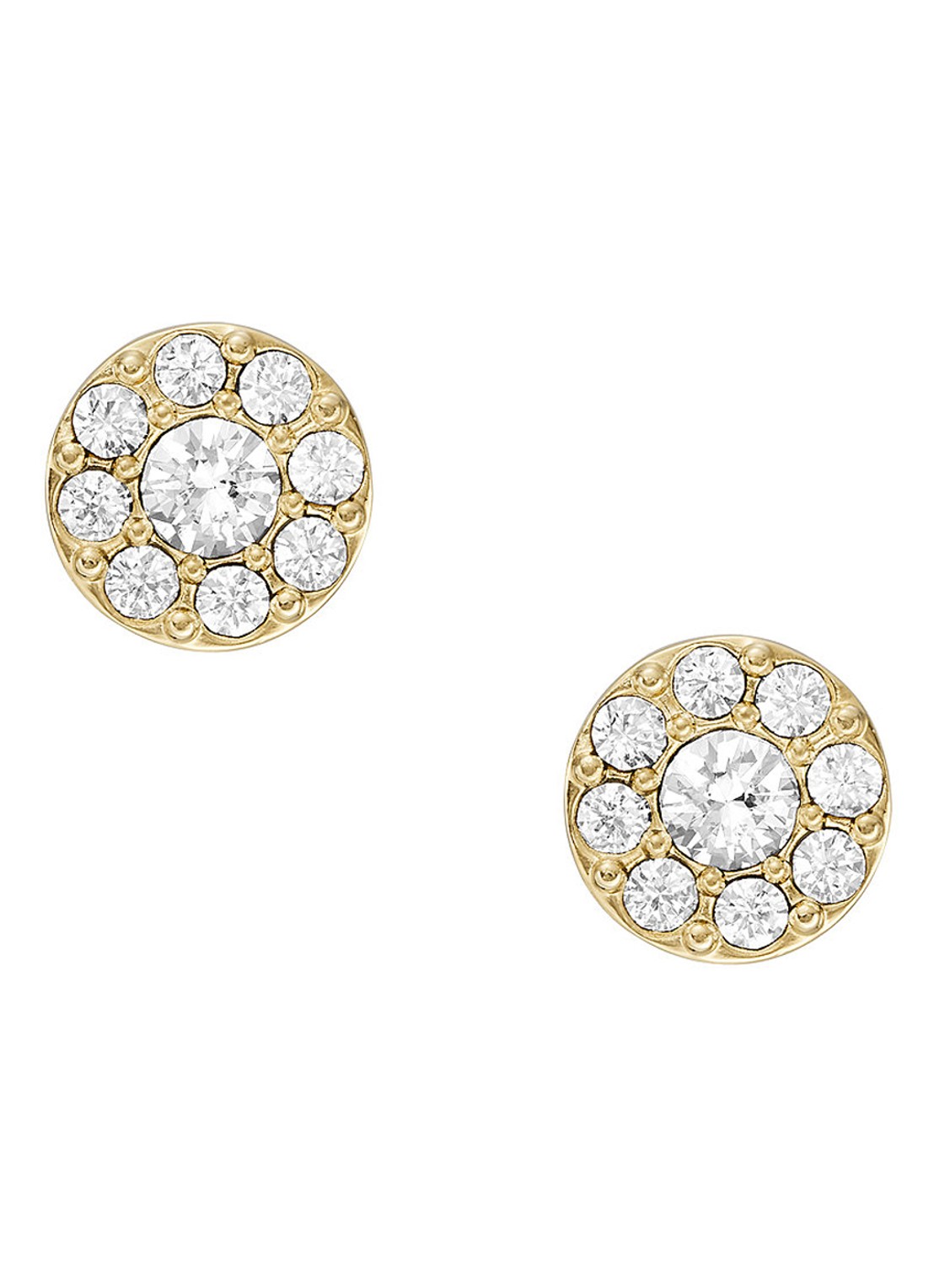 Fossil Oorknopjes met zirkonia JF04375710 - voorkant 4 goud