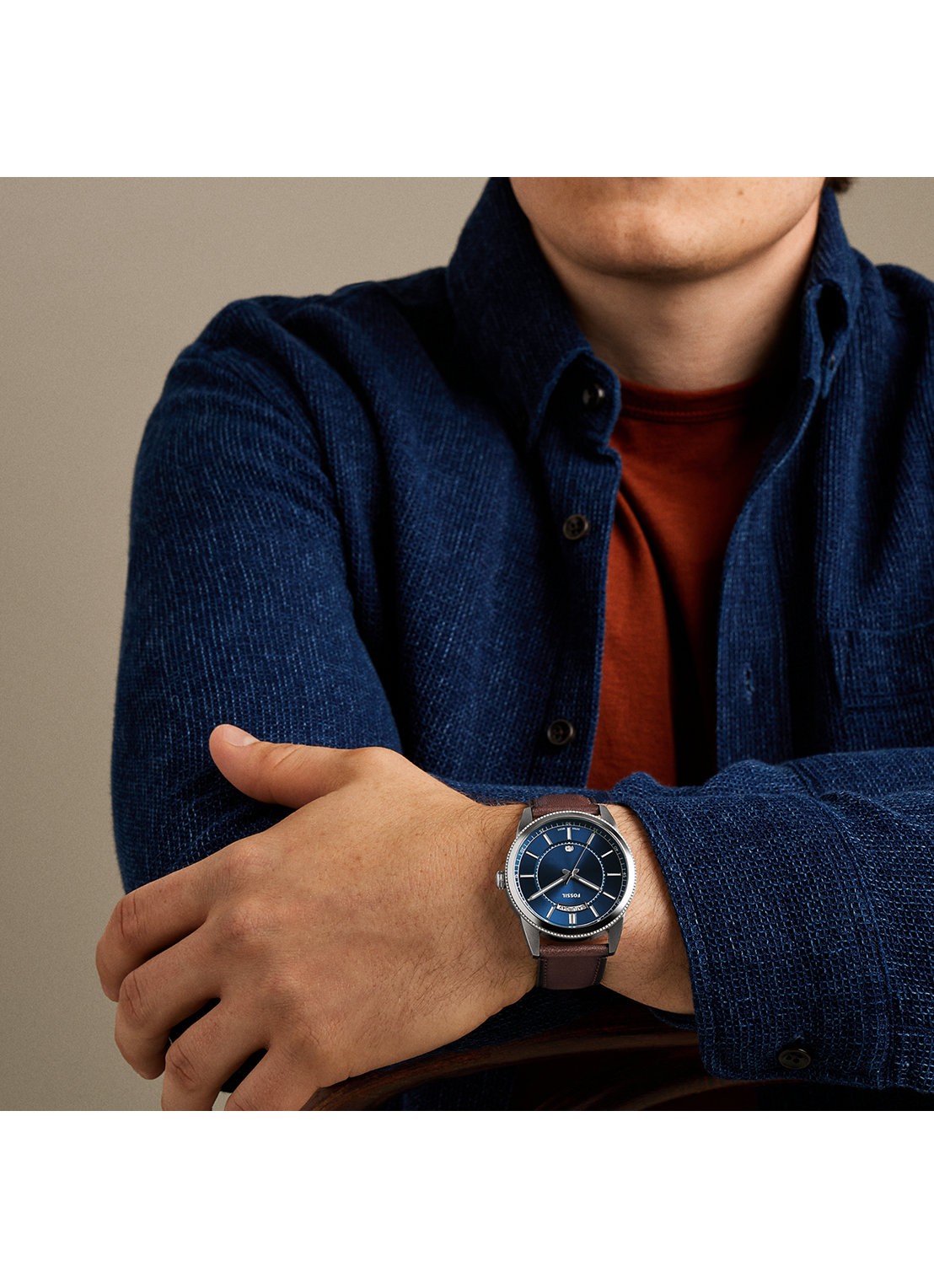Fossil Pearson horloge FS6224 - detail 5 zilver