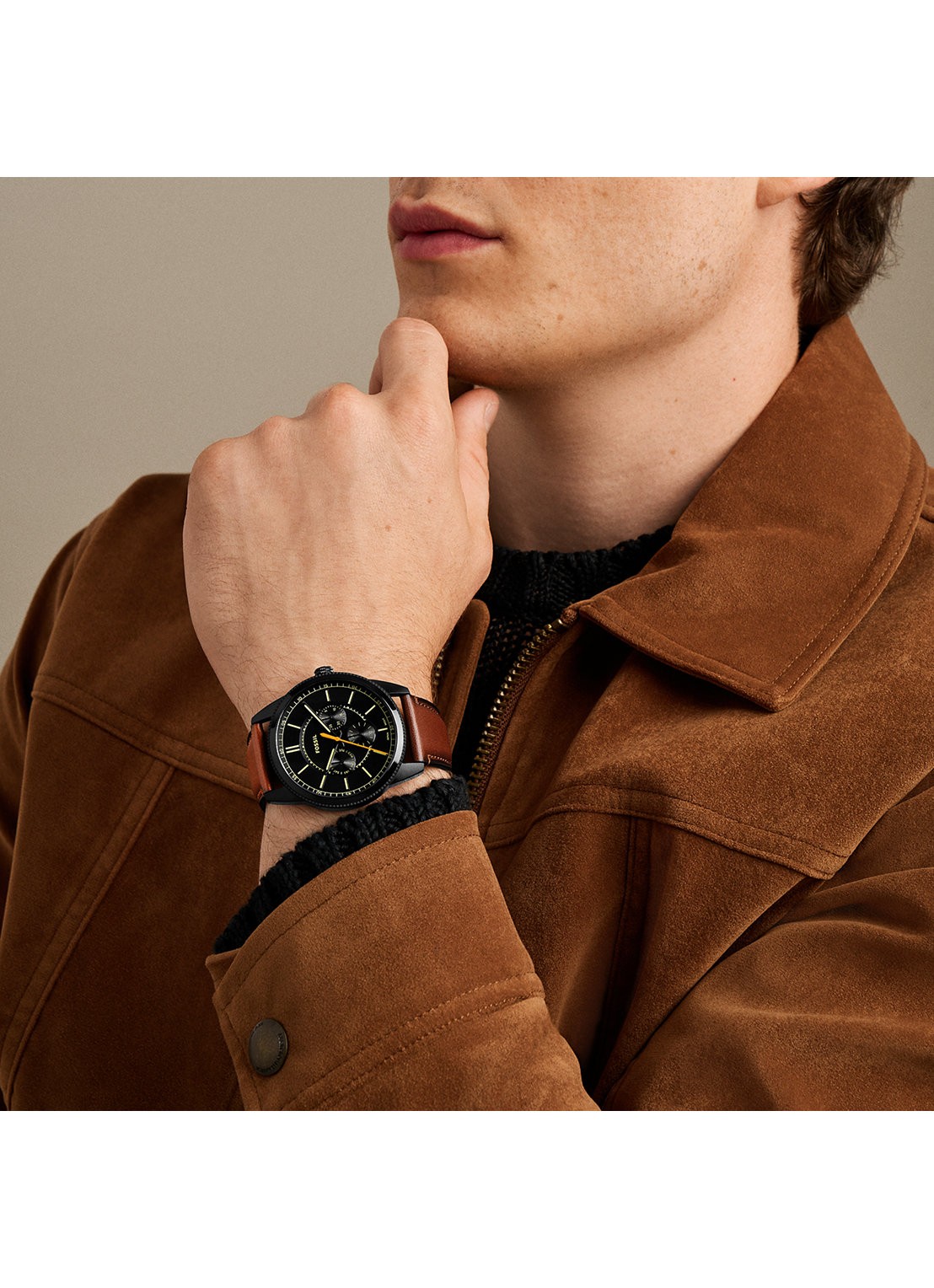 Fossil Pearson horloge FS6239 - detail 5 zwart