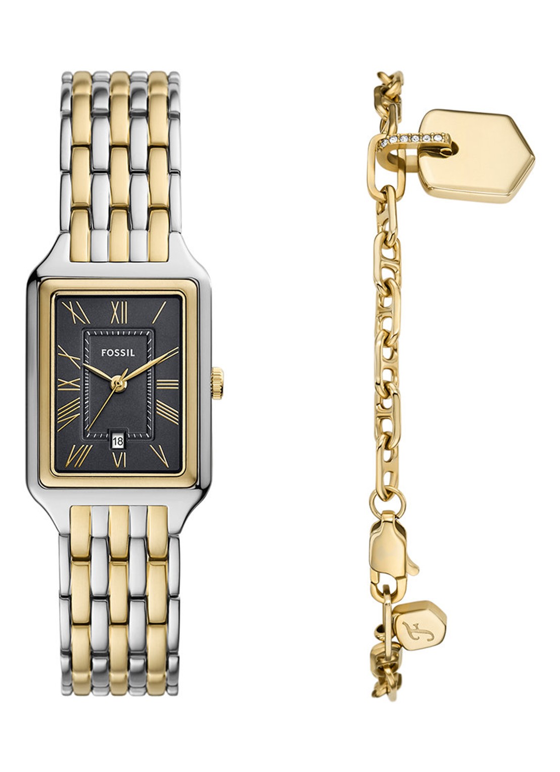 Fossil Raquel horloge en armband set van 2 ES5376SET - voorkant zilver