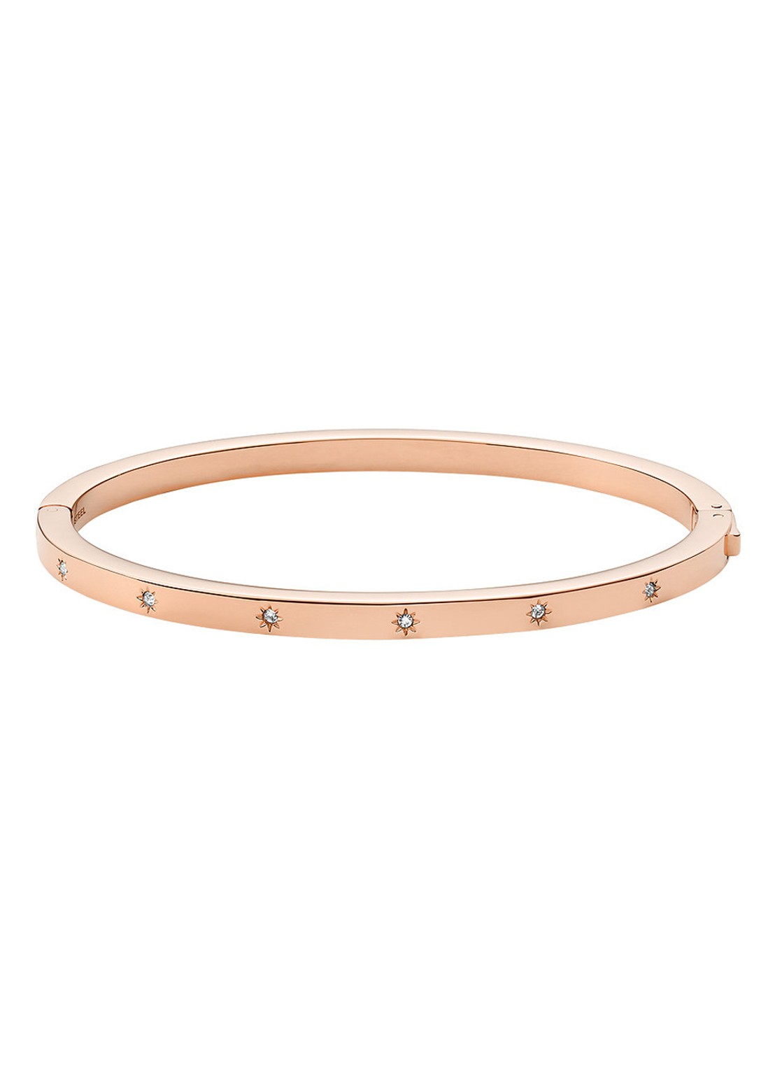 Fossil Sadie bangle met glassteen JF04394791 - voorkant roségoud