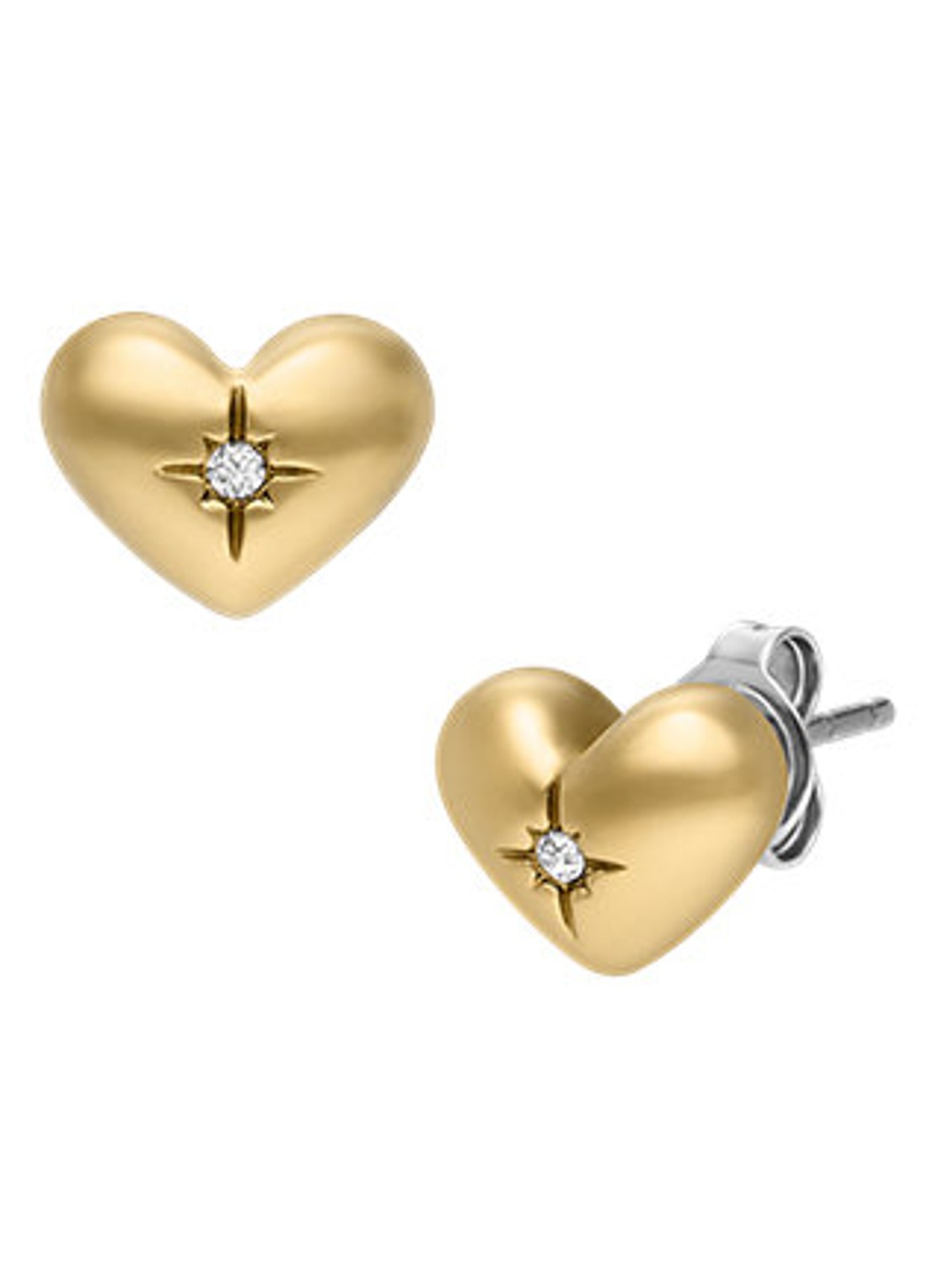 Fossil Sadie oorknopjes JF04832710 - detail goud