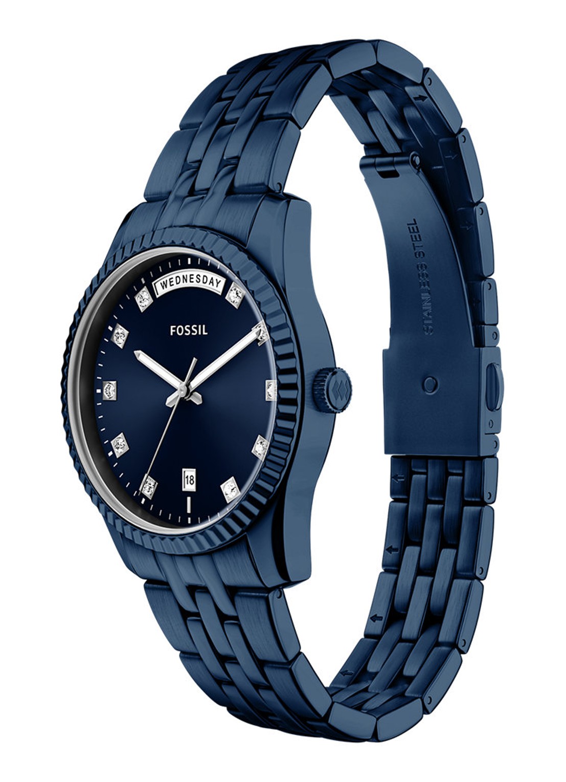 Fossil Scarlette horloge ES5476 - detail 5 blauw