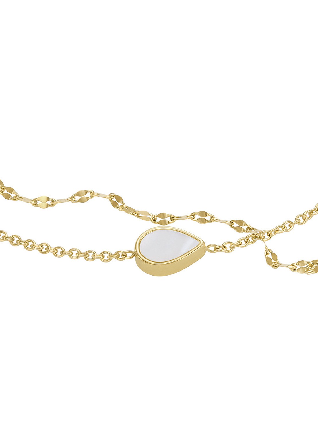Fossil Schakelarmband met parelmoer JF04317710 - detail 2 goud